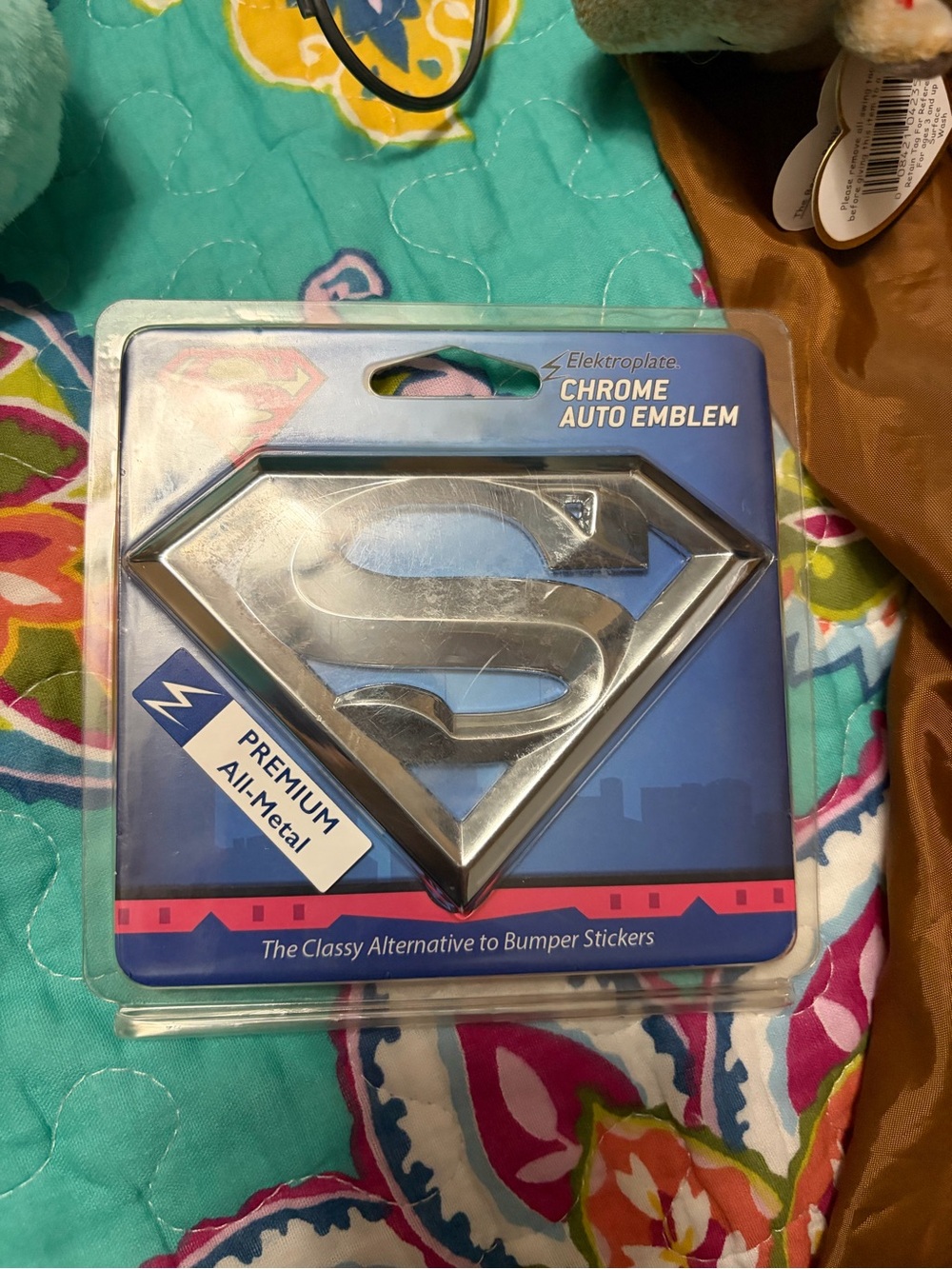 Superman Chrome Auto Emblem - Silver